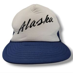 Vintage Hat OSFM By Designer Award Headwear Vintage Alaska Trucker Hat Snap Back